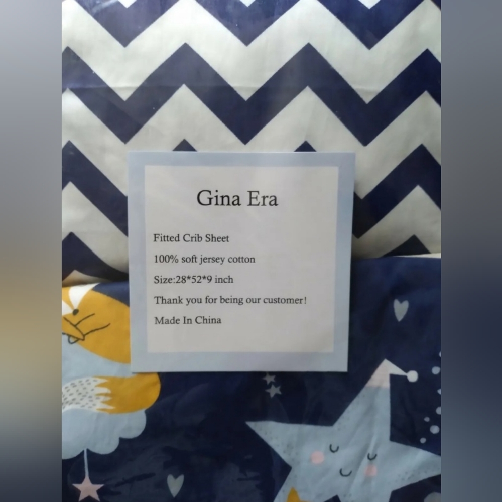 Gina Era 100% Jersey Cotton Crib Sheet Set 2-Pack Portable Nursery Accessories